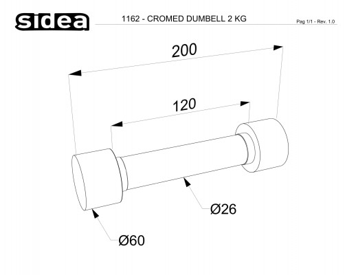 1162 - Cromed Dumbbell 2Kg-1