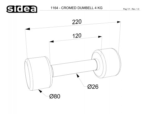 1164 - Cromed Dumbbell 4Kg-1