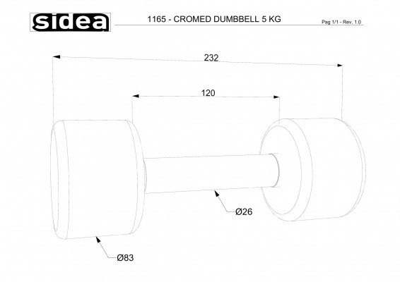 1165 - Cromed Dumbbell 5Kg-1