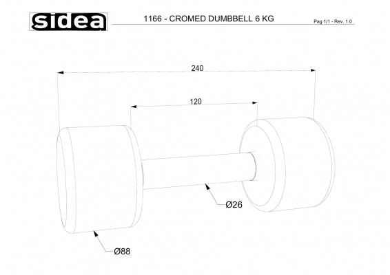 1166 - Cromed Dumbbell 6Kg-1