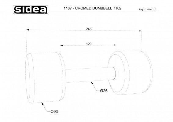 1167 - Cromed Dumbbell 7Kg-1