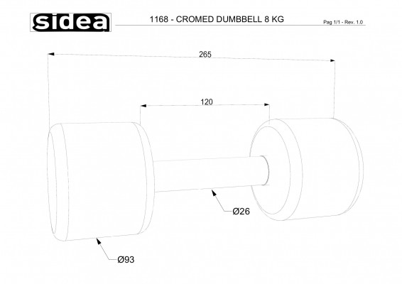 1168 - Cromed Dumbbell 8Kg-1