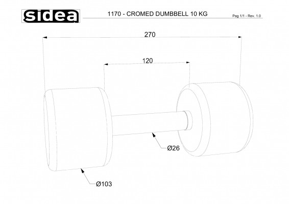 1170 - Cromed Dumbbell 10Kg-1