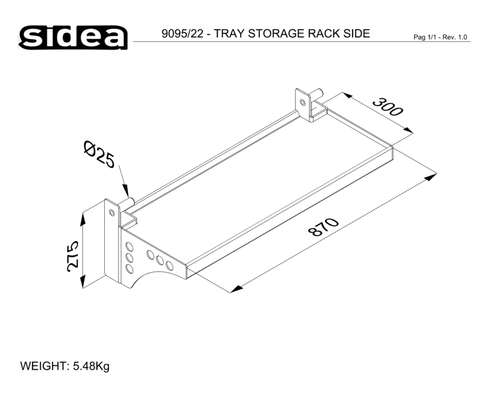 9095_22 - TRAY STORAGE RACK SIDE