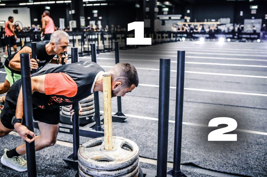 immagine sled push pe blog hyrox