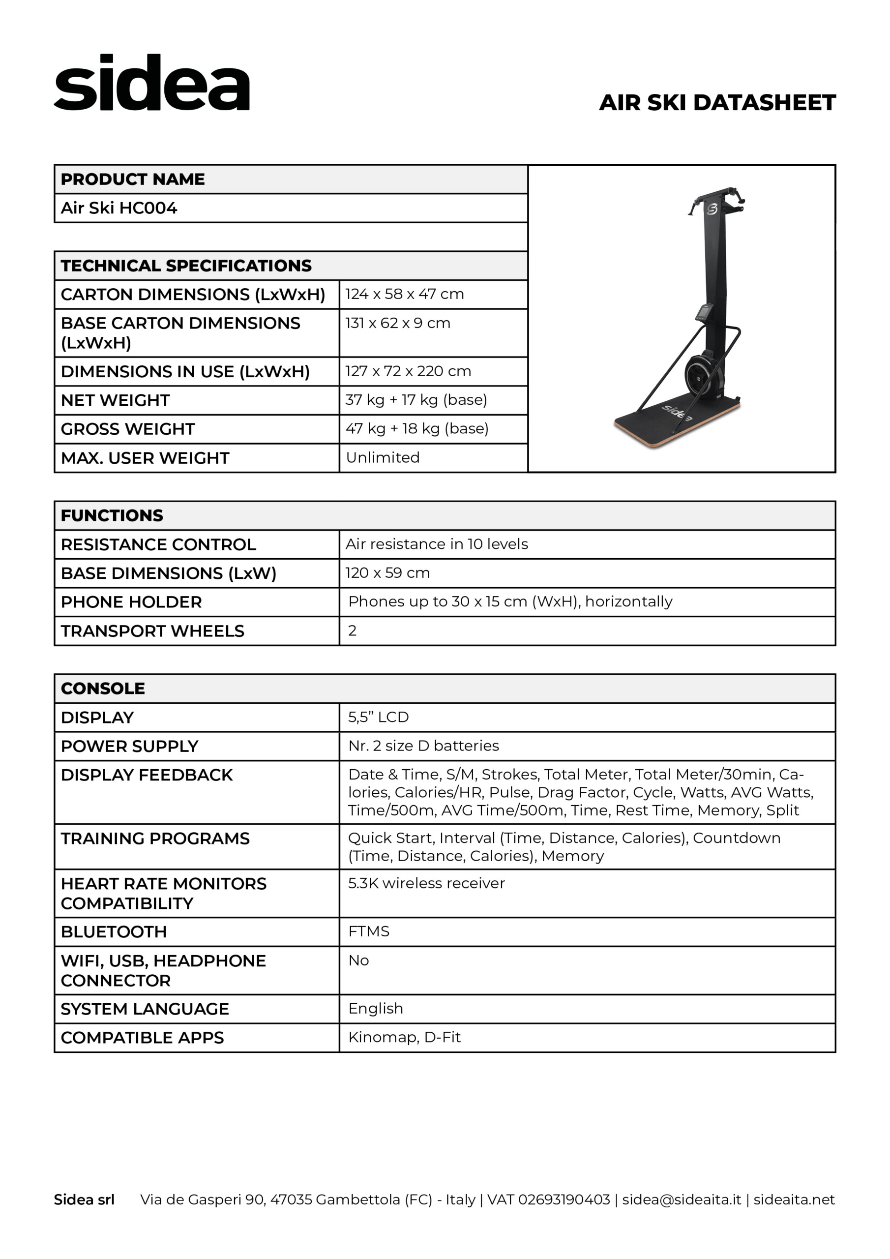 HC004 Air Ski - datasheet