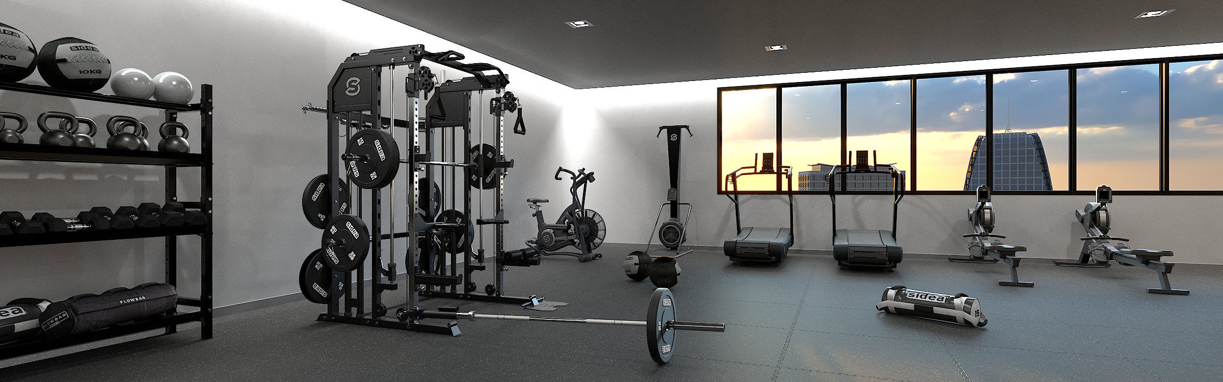 Fully equipped Sidea All In One Rack setup inside a professional fitness studio in Ireland